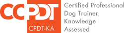 CCPDT badge for for DogJoy dog training near Austin, TX
